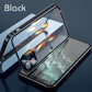 Magnetisk herdet glass tosidig telefonveske for iPhone