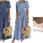 👗✨ Dame vintage denim maxikjole – uanstrengt chic til hverdagen 🔥