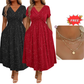 💗Elegant kjole med V-hals og vridd front for damer💗✨La sjarmen din skinne klart