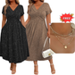 💗Elegant kjole med V-hals og vridd front for damer💗✨La sjarmen din skinne klart