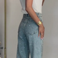 💫 Rhinestone-jeans med rett ben | Mikro-stretchstoff med høy midje og slank passform