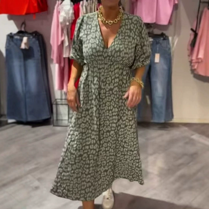 🔥Sesongsalg - 49% avslag✨【S-4XL】Kjole med trykt V-hals for kvinner