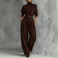 ⏳Begrenset tilbud: 49 % rabatt⏰Elegant turtleneck-top og høyt liv-bukse til kvinner (få et gratis belte)👚👖