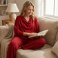 Women's Cowl Neck Long Sleeve Top & Pants 2-Piece Set