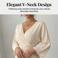 Elegant jumpsuit med V-hals, plissering og vide ben ✨Frigjør din sjarm uten anstrengelse