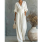 Elegant jumpsuit med V-hals og vide ben