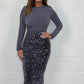💖Begrenset tilbud – 49 % RABATT💖 Dame Slim Fit langermet paljett midi kjole