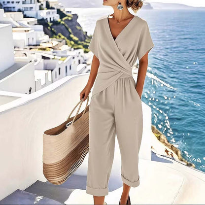 💃 Elegant ensfarget to-delt sett – skaper umiddelbart en feminin silhuett!