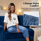 Dame jeans med elastisk midje, løs passform og cropped lengde