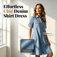 🔥 Tidsbegrenset salg – opptil 49 % rabatt! 🔥 👗 Dame Casual Denimskjortekjole ✨