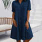🔥 Tidsbegrenset salg – opptil 49 % rabatt! 🔥 👗 Dame Casual Denimskjortekjole ✨