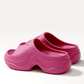 Dame minimalistiske komfortslippers med platåsåle