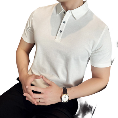 Herre kjølende ensfarget business casual kortermet skjorte