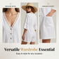 Dame sommer V-hals jumpsuit med klokkeermer