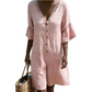 Dame sommer V-hals jumpsuit med klokkeermer