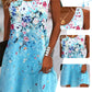 🌞 Sommerfavoritter 👗 Dame blomstrete ermeløs sommerkjole
