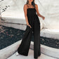 Dame jumpsuit med rynket topp og vide ben
