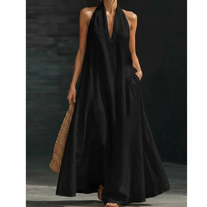 Elegant sommer casual halter maxikjole