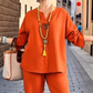 ✨👗 Uanstrengt chic: Komfortabelt loungewear-sett for kvinner med oppbrettbare ermer
