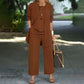 Elegant 3-delt relaxed fit-sett for kvinner