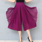 Cropped culottebukser i chiffon med høy midje for kvinner