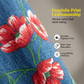 Overalls i denim med blomstermønster for damer