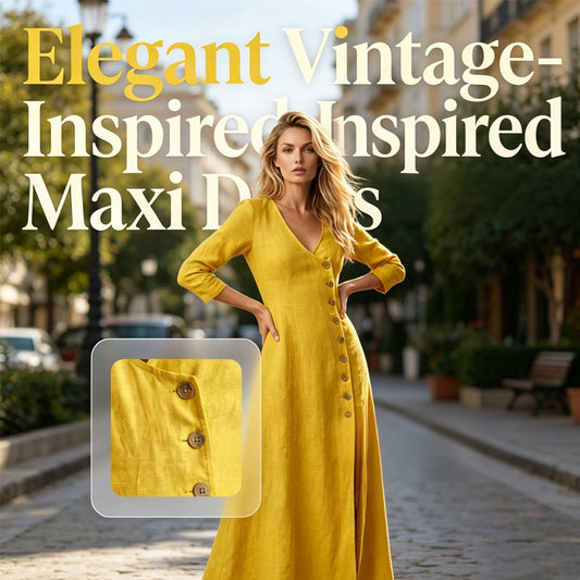 Vintageinspirert skjortekjole med lange ermer