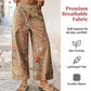 Blomstrete cropped jeans med vide ben for kvinner