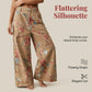 Blomstrete cropped jeans med vide ben for kvinner