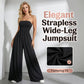 Stroppeløs Jumpsuit med Vide Ben og Høyt Liv