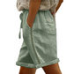 Dame Casual Shorts med Snøring og Blonderdetaljer