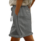 Dame Casual Shorts med Snøring og Blonderdetaljer