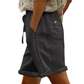 Dame Casual Shorts med Snøring og Blonderdetaljer