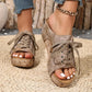 Peep-toe-sandaler med kilehæl for damer
