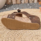 Peep-toe-sandaler med kilehæl for damer