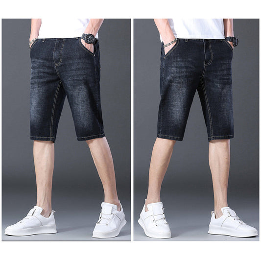 Pustende Stretch Denimshorts for Menn