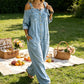Løs Overall Jumpsuit med Vide Ben og Lommer
