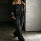 Løs Overall Jumpsuit med Vide Ben og Lommer