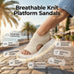 👡🌬️ Dame Pustende Plattformsandaler i Strikk – Lett Hæl – Betaling ved Levering ✨✅