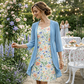 🔥Elegant 2-delers sett med chiffongkjole og cardigan for damer