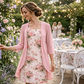 🔥Elegant 2-delers sett med chiffongkjole og cardigan for damer