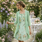 🔥Elegant 2-delers sett med chiffongkjole og cardigan for damer