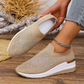 Dame Slip-On Sneakers med Rhinstein Sommerfuglmotiv