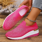 Dame Slip-On Sneakers med Rhinstein Sommerfuglmotiv