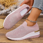 Dame Slip-On Sneakers med Rhinstein Sommerfuglmotiv