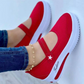 Damesneakers med pustende mesh og platåsåle (slip-on)