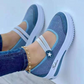 Damesneakers med pustende mesh og platåsåle (slip-on)