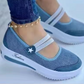 Damesneakers med pustende mesh og platåsåle (slip-on)