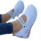 Damesneakers med pustende mesh og platåsåle (slip-on)