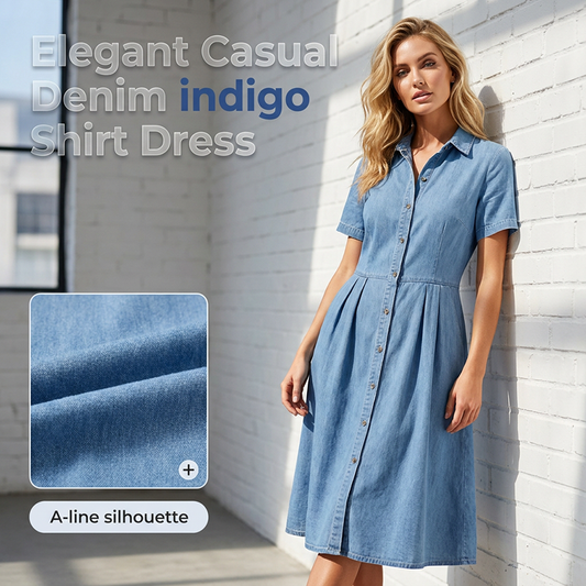 Women's Elegant & Casual Denim Shirt Dress